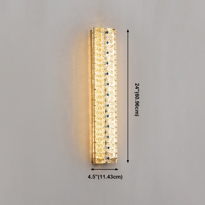 Quadratische Schattenkristallwandleuchter moderner Stil 2 Lichter Wandmontage Leuchte in Gold