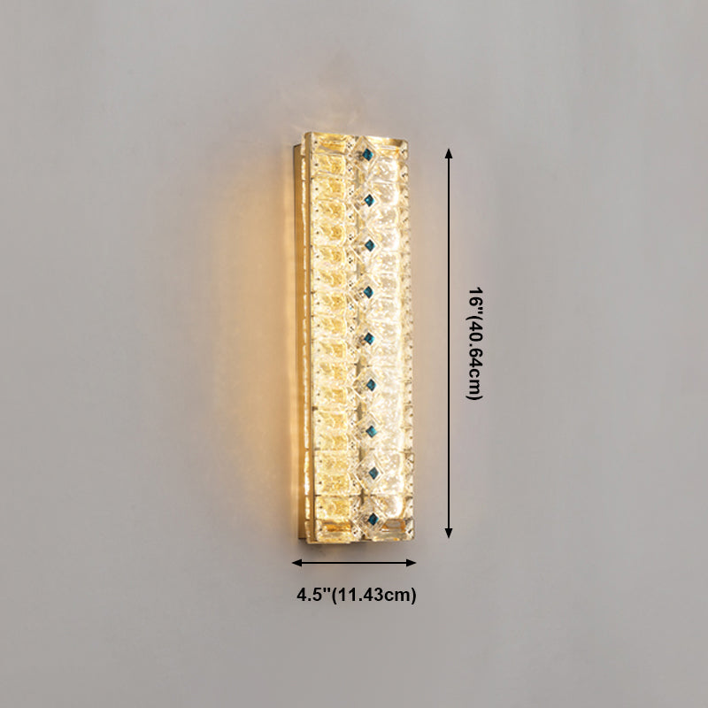 Quadratische Schattenkristallwandleuchter moderner Stil 2 Lichter Wandmontage Leuchte in Gold
