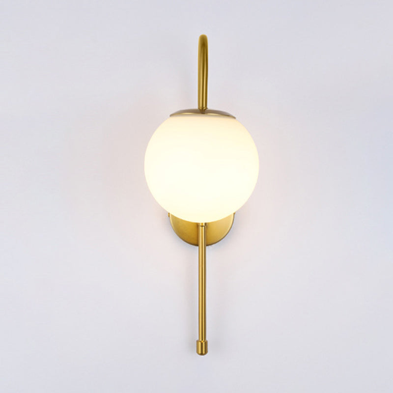 Kugel Schatten Glas Wandleuchter moderner Stil 1 Lichtwandhalterung Leuchte in Gold