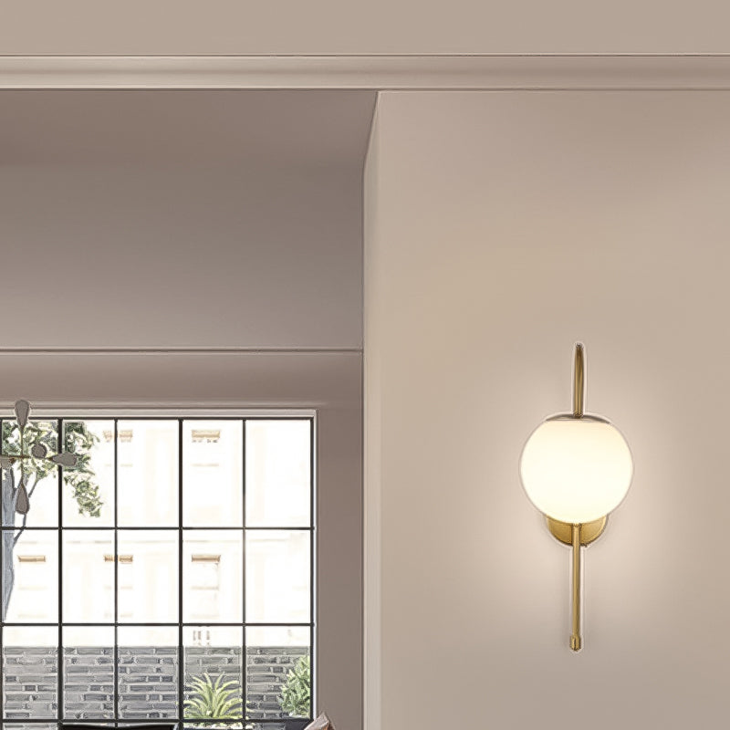 Kugel Schatten Glas Wandleuchter moderner Stil 1 Lichtwandhalterung Leuchte in Gold