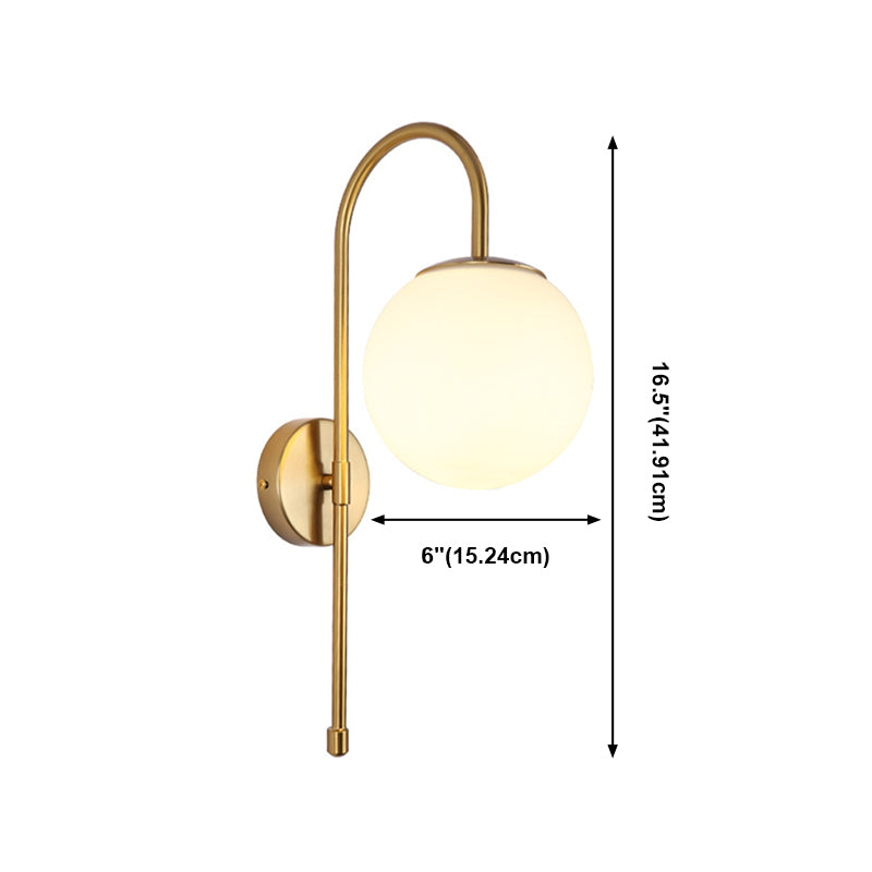 Kugel Schatten Glas Wandleuchter moderner Stil 1 Lichtwandhalterung Leuchte in Gold