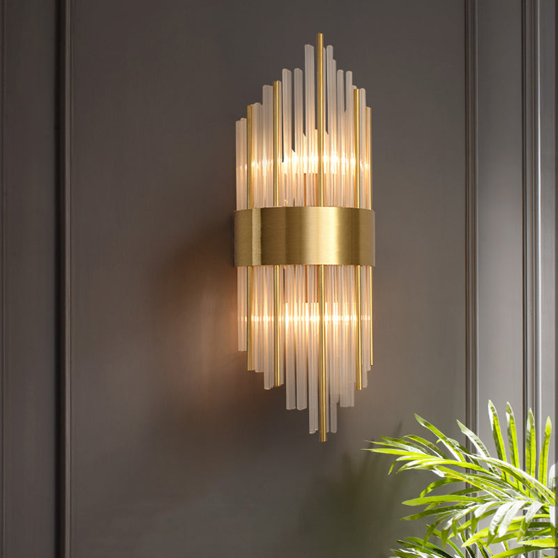 Einzigartige Schattenkristallwandleuchter moderner Stil 2 Leuchten Wandmontage Leuchte Leuchte