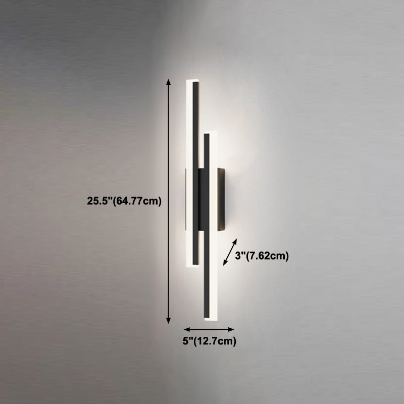 Linear Wall Lighting Fixtures Modern Style Metal 2 Lights Wall Lighting
