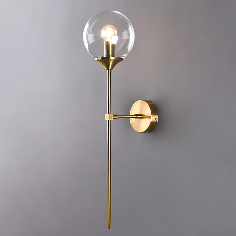 Runde Wandleuchte minimalistische Leuchtenleuchte mit Glasschatten