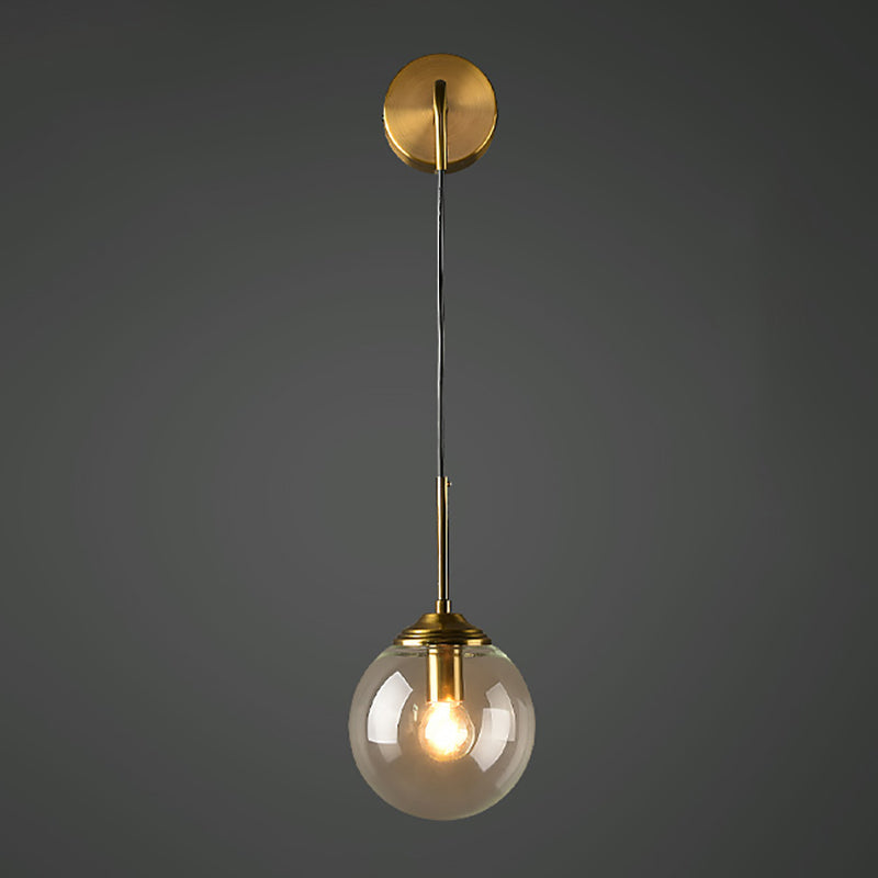 Runde Wandleuchte minimalistische Leuchtenleuchte mit Glasschatten