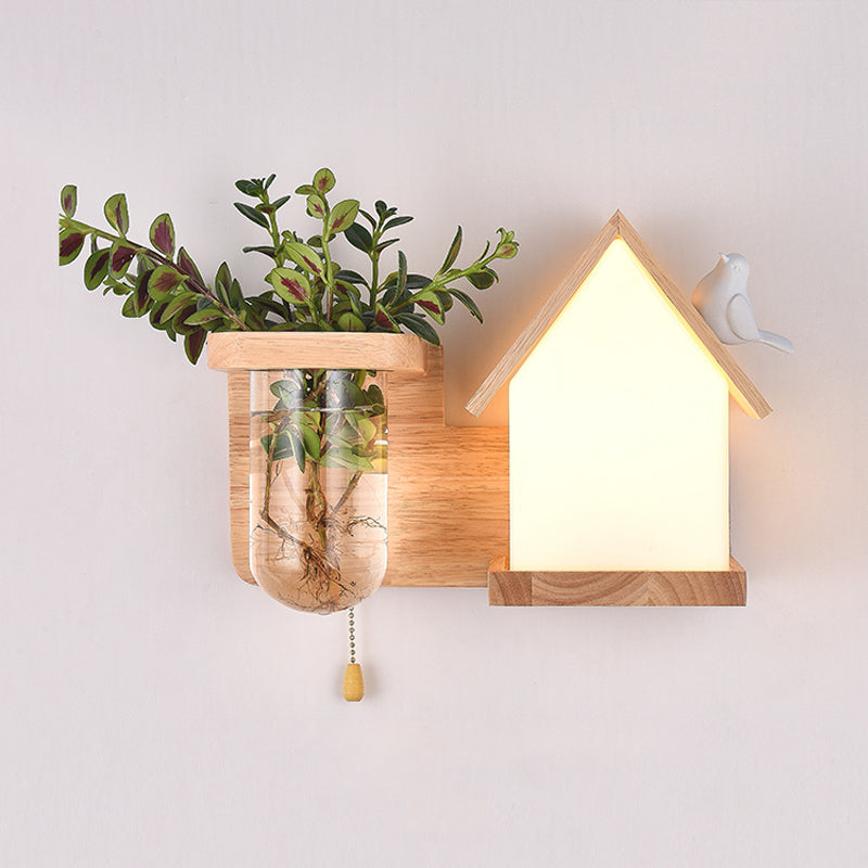 Holzwandleuchte ohne Pflanzen moderne Wandleuchte für das Wohnzimmer