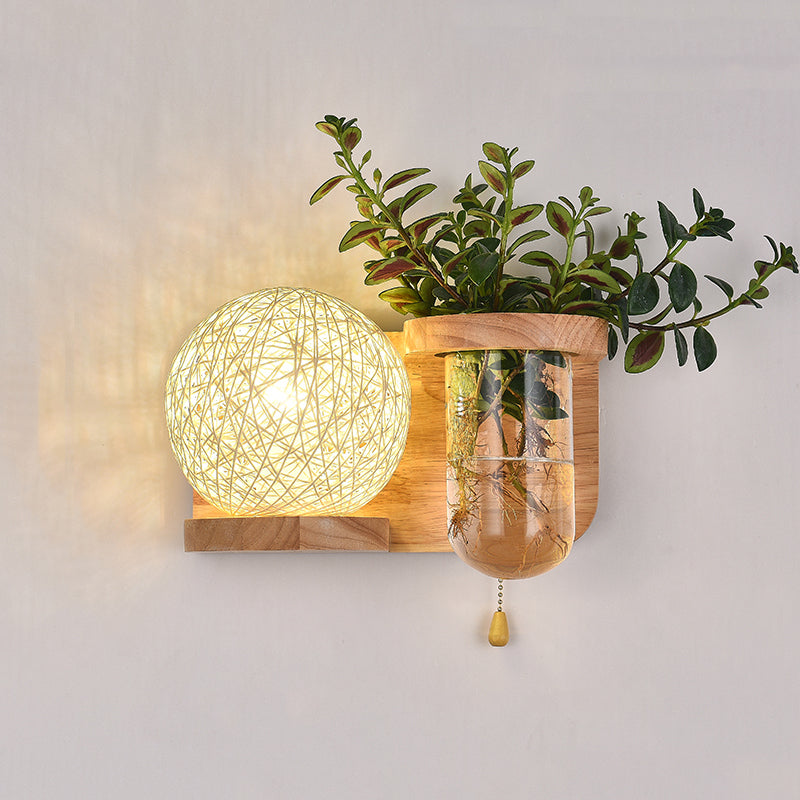 Holzwandleuchte ohne Pflanzen moderne Wandleuchte für das Wohnzimmer