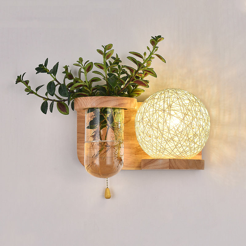 Holzwandleuchte ohne Pflanzen moderne Wandleuchte für das Wohnzimmer