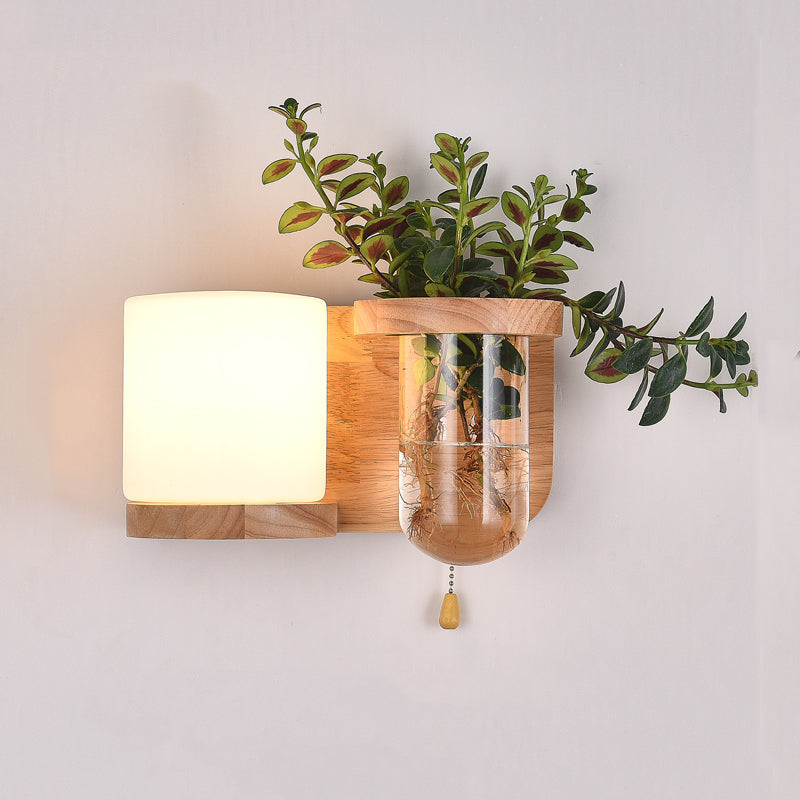 Holzwandleuchte ohne Pflanzen moderne Wandleuchte für das Wohnzimmer