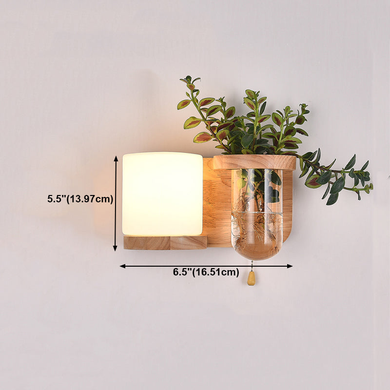 Holzwandleuchte ohne Pflanzen moderne Wandleuchte für das Wohnzimmer