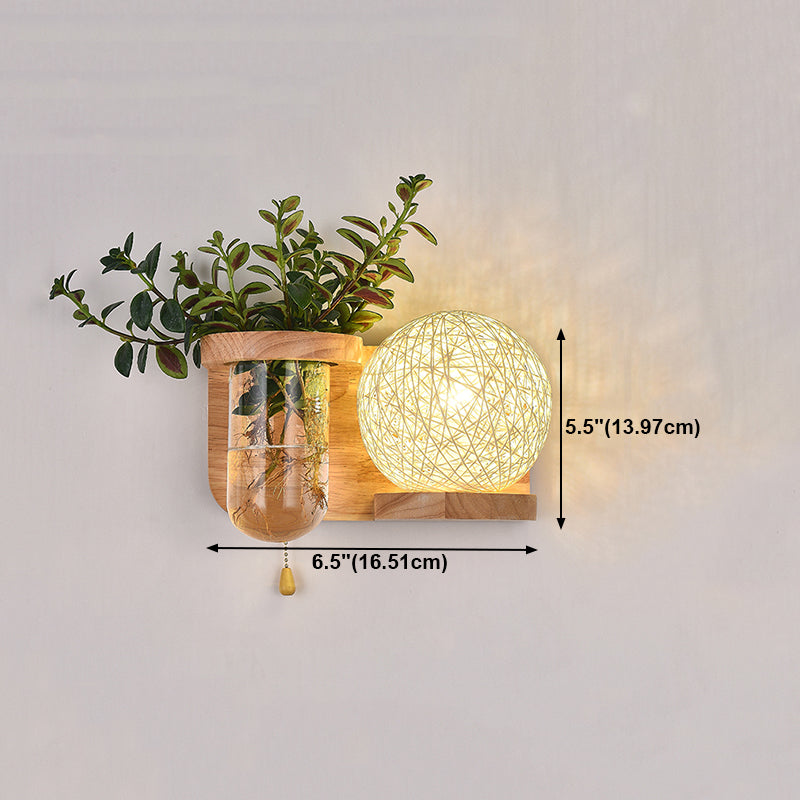 Holzwandleuchte ohne Pflanzen moderne Wandleuchte für das Wohnzimmer