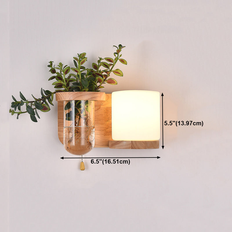Holzwandleuchte ohne Pflanzen moderne Wandleuchte für das Wohnzimmer