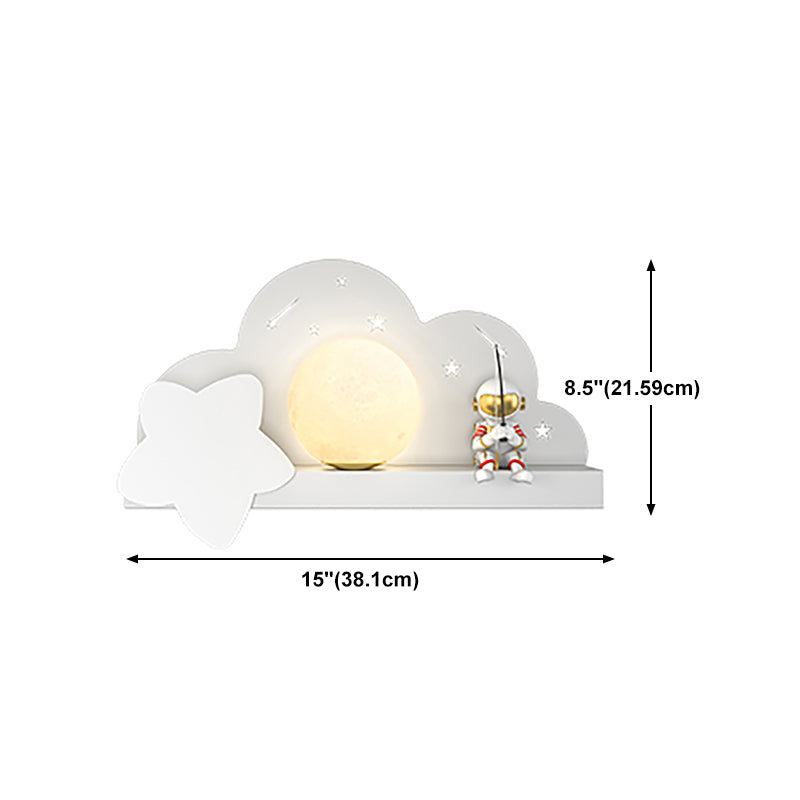 Kids Style Geometry Shape Wall Lights Metal Wall Mount Lights in White