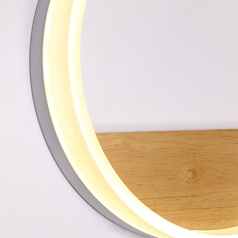 Moderne stijl ronde wandlampen hout 1 lichte wandlampen (decoratie niet inbegrepen)