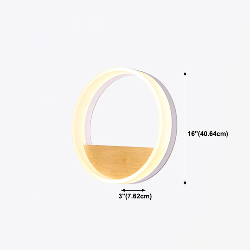 Moderne Stil runde Wandlampen Holz 1 Lichtwandlampen (Dekoration nicht enthalten)