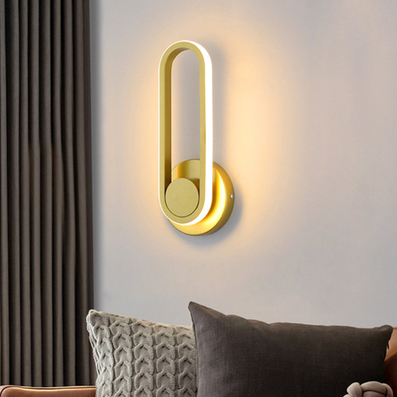 Moderne Stil ovaler Wandmontaglampen Metall 1 Licht Wandleuchte Leuchten