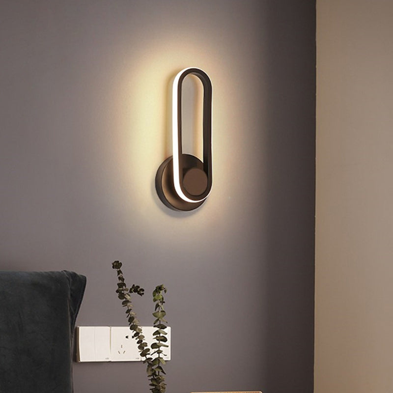 Moderne Stil ovaler Wandmontaglampen Metall 1 Licht Wandleuchte Leuchten