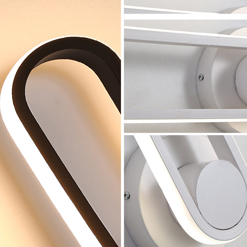 Moderne Stil ovaler Wandmontaglampen Metall 1 Licht Wandleuchte Leuchten