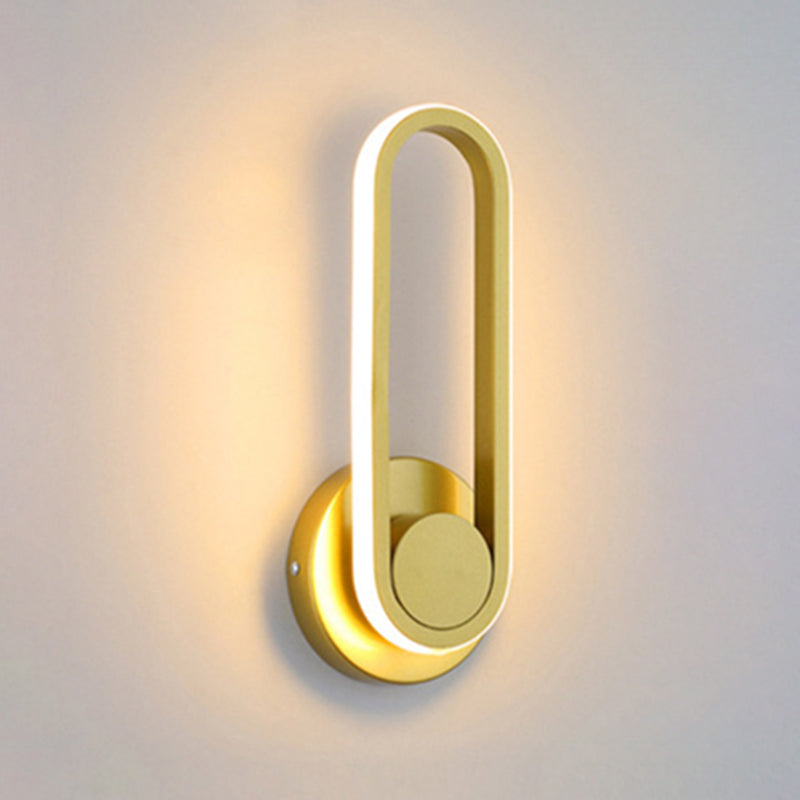 Moderne Stil ovaler Wandmontaglampen Metall 1 Licht Wandleuchte Leuchten