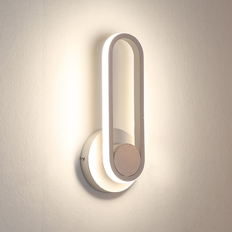 Moderne Stil ovaler Wandmontaglampen Metall 1 Licht Wandleuchte Leuchten
