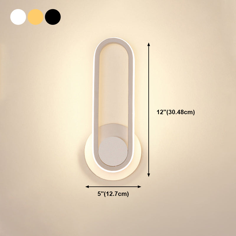 Moderne Stil ovaler Wandmontaglampen Metall 1 Licht Wandleuchte Leuchten