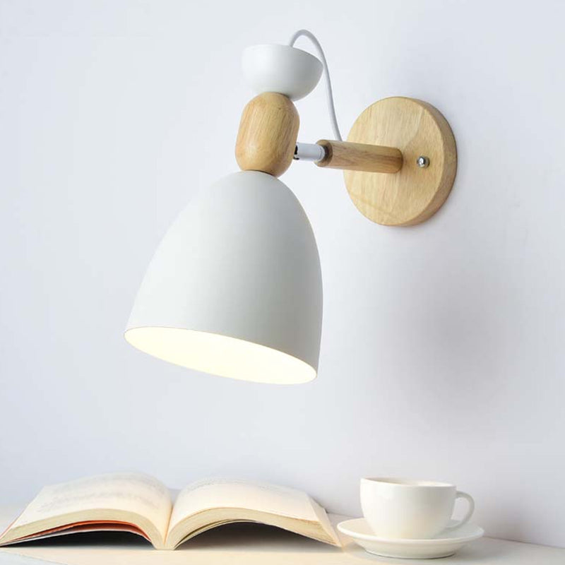 1 Light Wall Sconce Modern Macaron Style Metal Wall Lighting for Bedroom