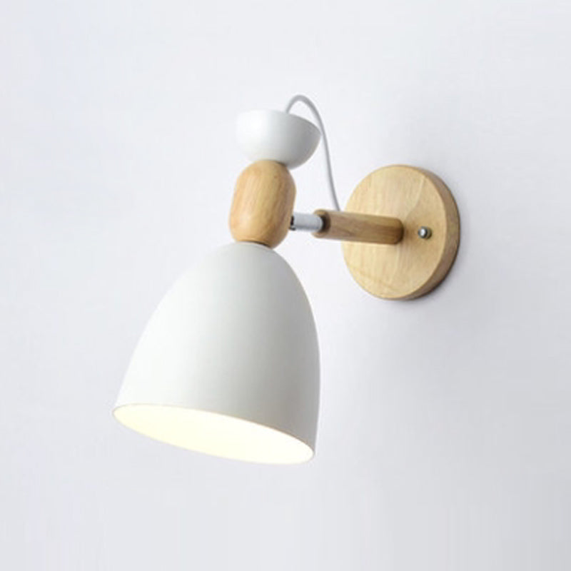 1 Light Wall Sconce Modern Macaron Style Metal Wall Lighting for Bedroom