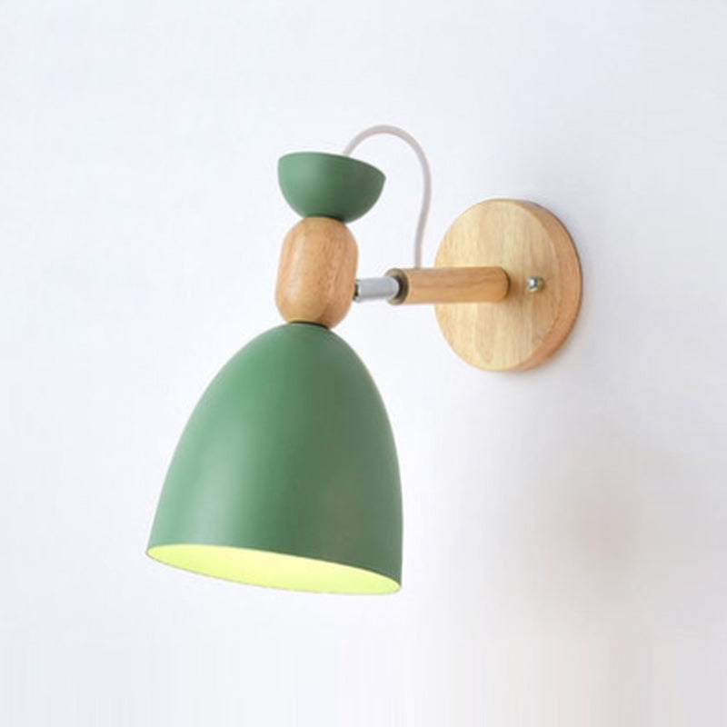 1 Light Wall Sconce Modern Macaron Style Metal Wall Lighting for Bedroom