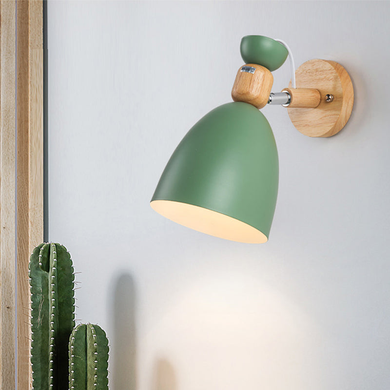 1 Light Wall Sconce Modern Macaron Style Metal Wall Lighting for Bedroom