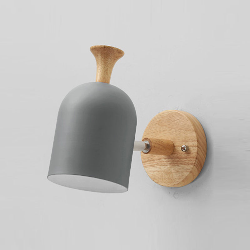 1 Light Wall Sconce Modern Macaron Style Metal Wall Lighting for Bedroom