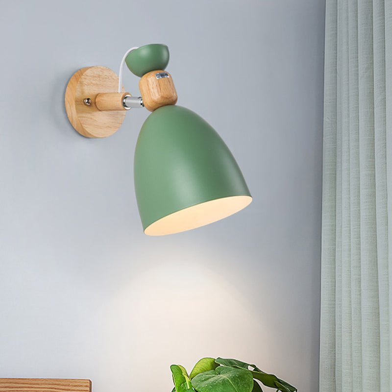 1 Light Wall Sconce Modern Macaron Style Metal Wall Lighting for Bedroom