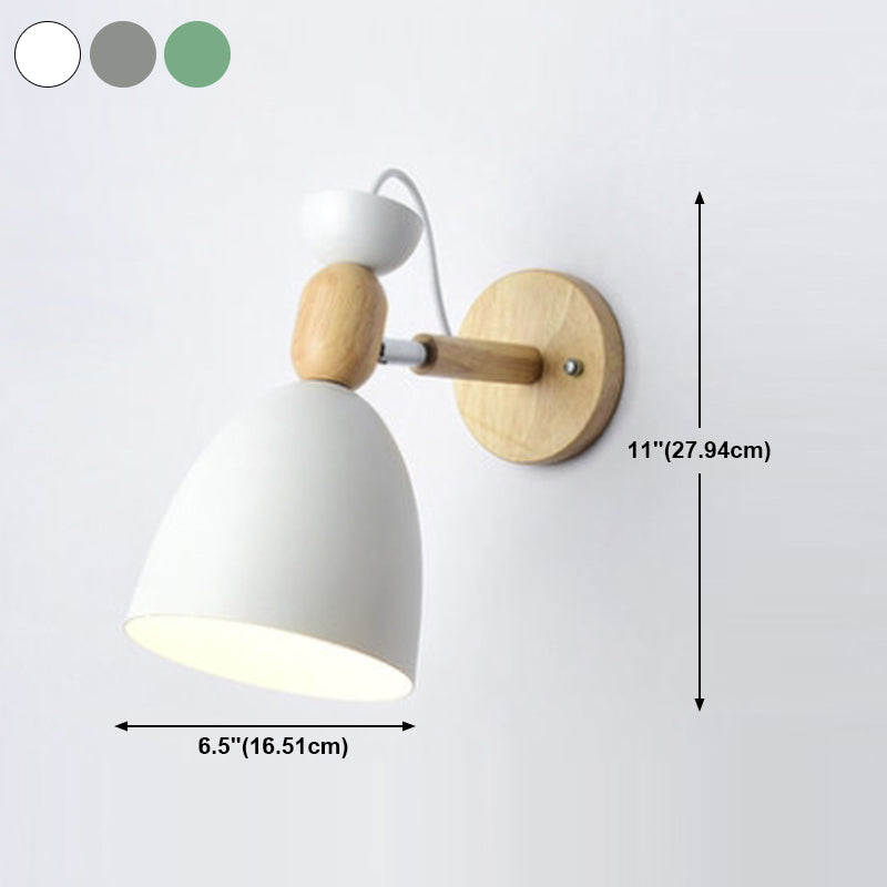 1 Light Wall Sconce Modern Macaron Style Metal Wall Lighting for Bedroom