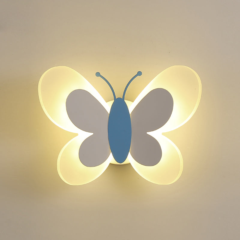 1 Light Butterfly Wall Sconce Modern Style Metal Wall Lighting for Bedroom