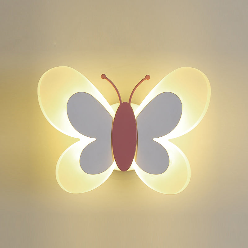 1 Light Butterfly Wall Sconce Modern Style Metal Wall Lighting for Bedroom