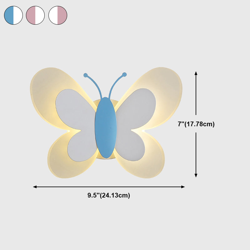 1 Light Butterfly Wall Sconce Modern Style Metal Wall Lighting for Bedroom