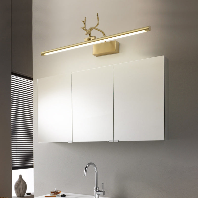 Linear Shape Metal Wall Light Modern Single Light Mirror Wall Mount Light