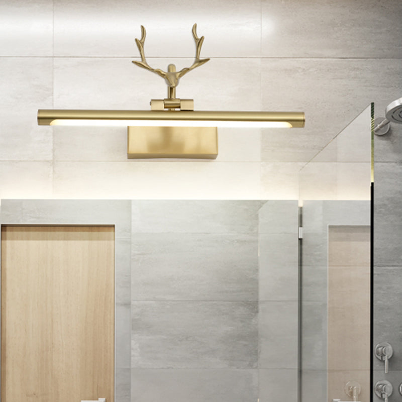 Linear Shape Metal Wall Light Modern Single Light Mirror Wall Mount Light