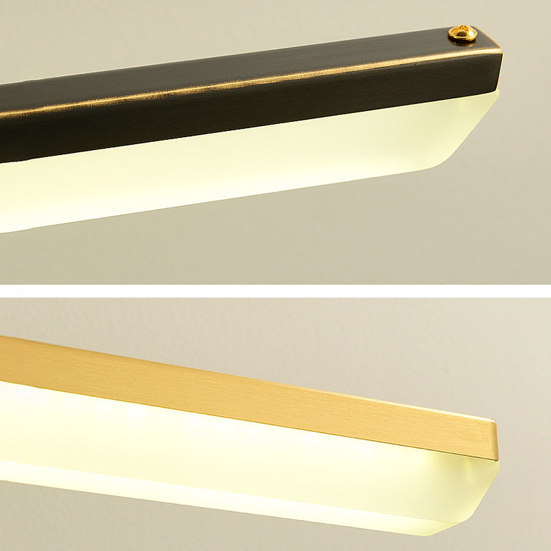 Metal Linear Wall Sconce Modern Multi Lights Mirror Wall Mount Light Fixture