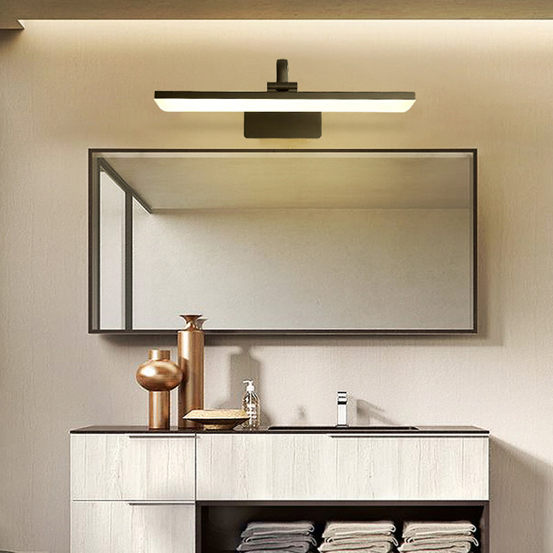 Metal Linear Shade Wall Sconce Modern Style 1 Light Mirror Wall Lighting Fixture