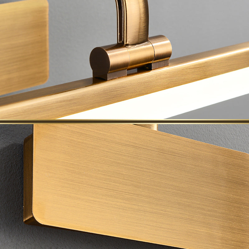 Metal Linear Shade Wall Sconce Modern Style 1 Light Mirror Wall Lighting Fixture