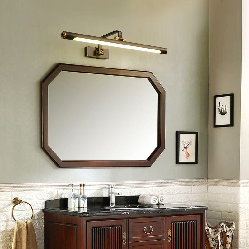 Metal Linear Shade Wall Sconce Modern Style 1 Light Mirror Wall Lighting Fixture