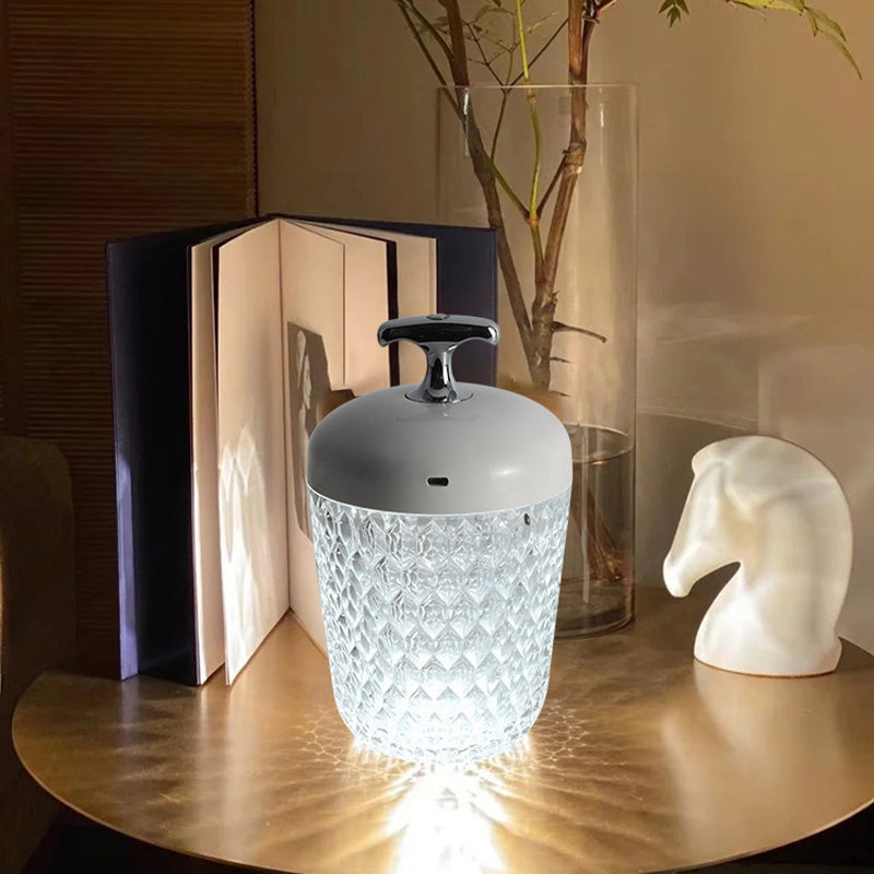 Lámpara de mesa de forma única al estilo moderno de luz acrílica luz de la mesa de luz