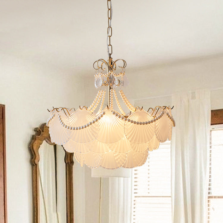 American Style Glass Chandelier Multi Light Hanging Light for Bedroom Dining Room