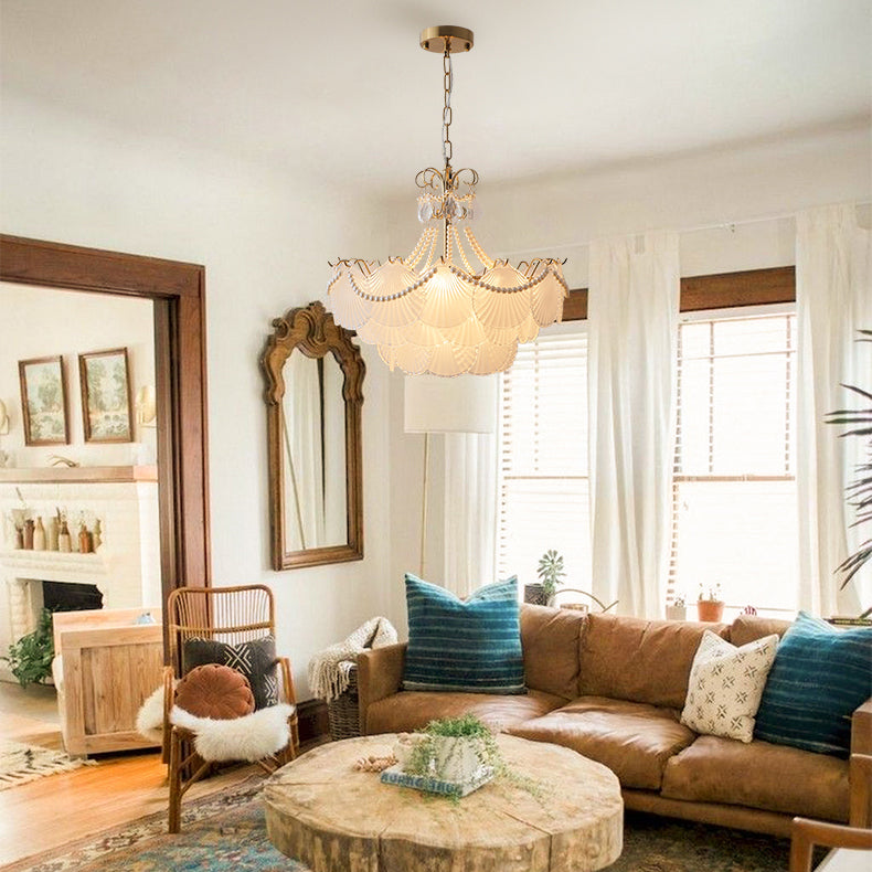 American Style Glass Chandelier Multi Light Hanging Light for Bedroom Dining Room