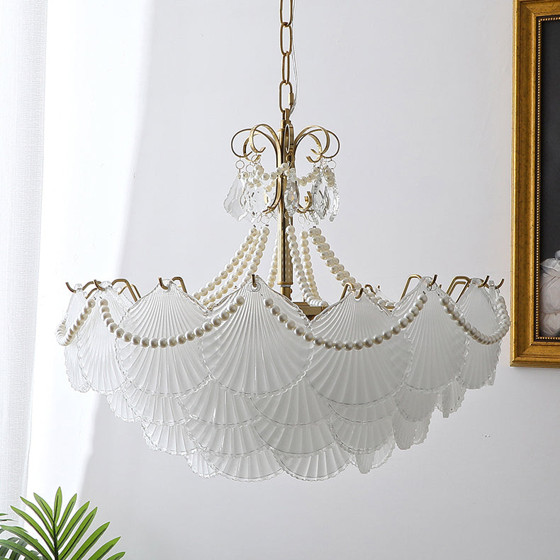American Style Glass Chandelier Multi Light Hanging Light for Bedroom Dining Room