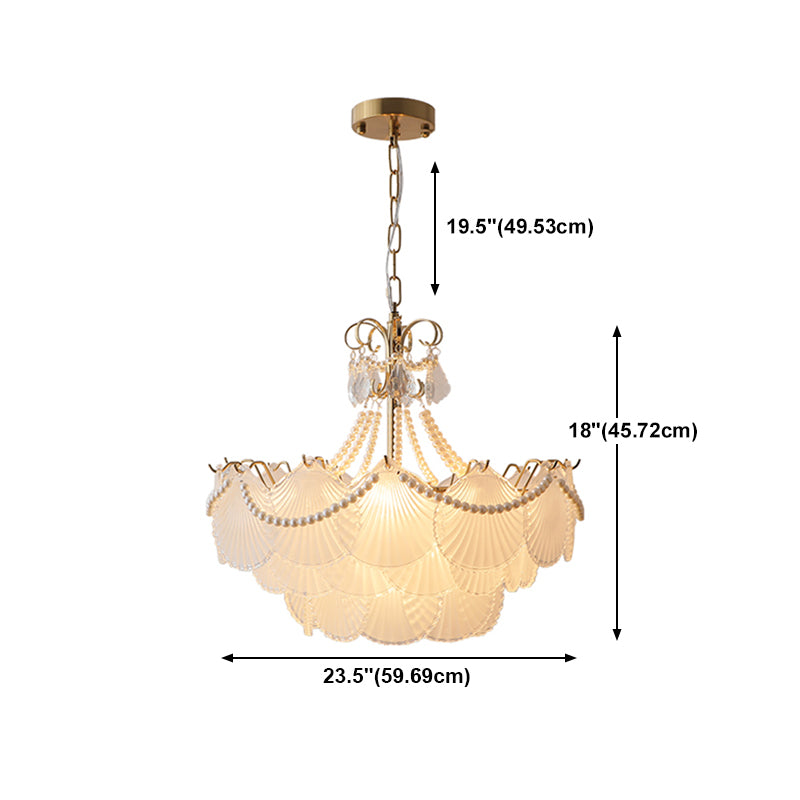 American Style Glass Chandelier Multi Light Hanging Light for Bedroom Dining Room