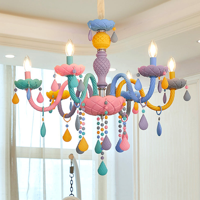 Nordic Style Macron Kroonluchter Multi Light Candle Hanger Verlichting voor de woonkamer