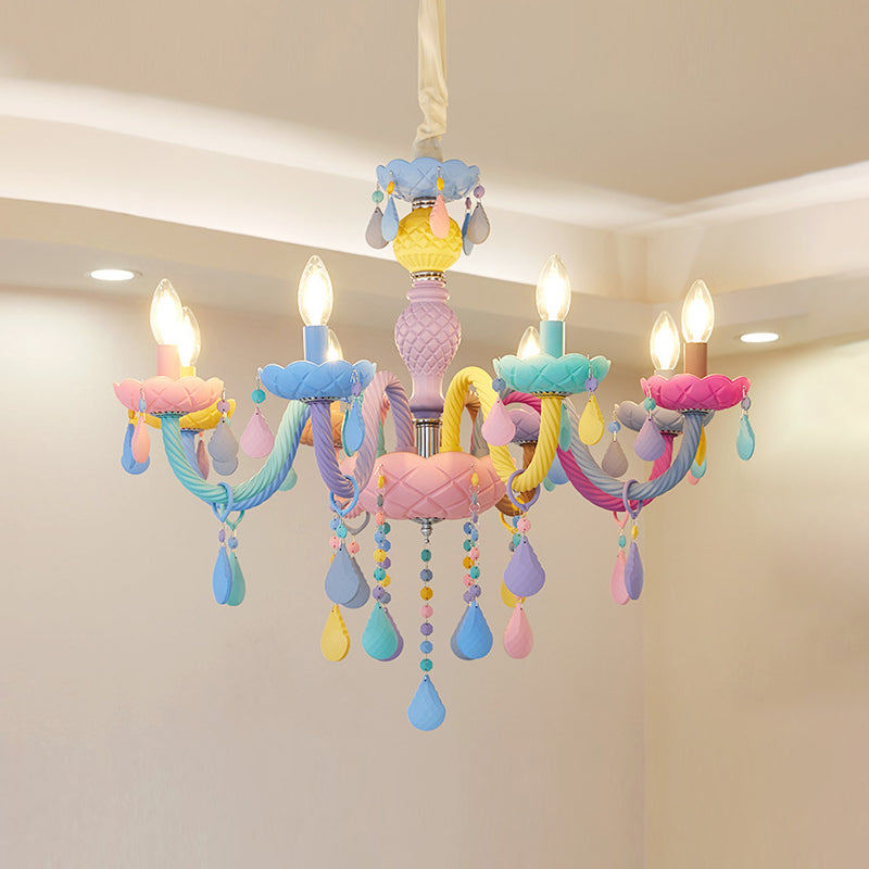 Nordic Style Macron Kroonluchter Multi Light Candle Hanger Verlichting voor de woonkamer