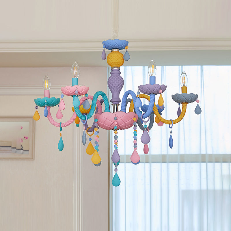 Nordic Style Macron Kroonluchter Multi Light Candle Hanger Verlichting voor de woonkamer