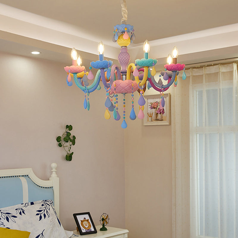 Nordic Style Macron Kroonluchter Multi Light Candle Hanger Verlichting voor de woonkamer